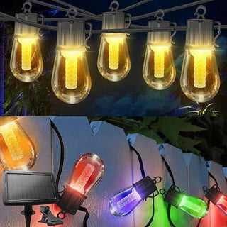 Catena luminosa con pannello solare da 8 metri a luce calda e rgb per esterno stringa di luci impermeabile