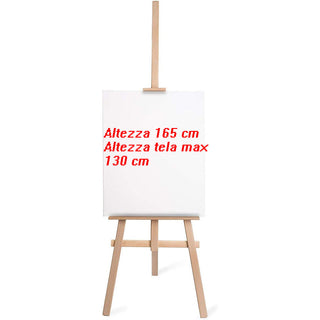 Cavalletto pittorico legno inclinabile 165 cm per tele quadri foto