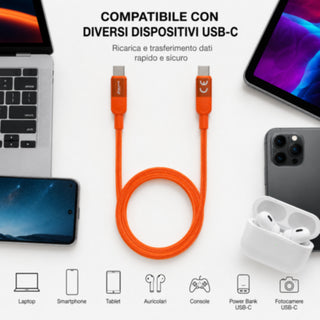 Cavo magnetico da Type-C a Type-C di ricarica e dati 1.2 Metri 60 Watt