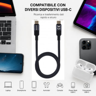 Cavo magnetico da Type-C a Type-C di ricarica e dati 1.2 Metri 60 Watt