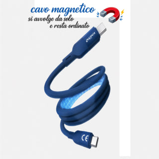 Cavo magnetico da Type-C a Type-C di ricarica e dati 1.2 Metri 60 Watt