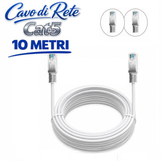 Cavo rete LAN ethernet RJ45 categoria Cat5 1,5 2 3 5 10 e 15 metri