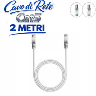 Cavo rete LAN ethernet RJ45 categoria Cat5 1,5 2 3 5 10 e 15 metri
