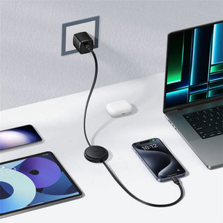 Cavo dati e ricarica Retrattile da 20 cm a 1 mt connettori USB-C a USB-C 100W