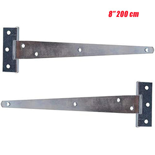 Set 2 cerniere a T in acciaio per porta finestra 100  150 e 200 mm