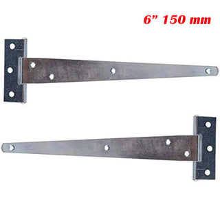 Set 2 cerniere a T in acciaio per porta finestra 100  150 e 200 mm