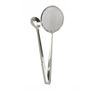 Pinza con colino scola frittura utensili da cucina pinzetta