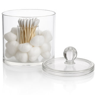 Contenitore porta cotton fioc make up organizer 2 scomparti da bagno