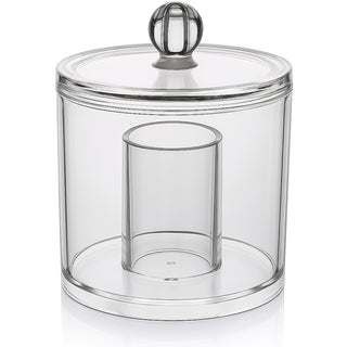 Contenitore porta cotton fioc make up organizer 2 scomparti da bagno