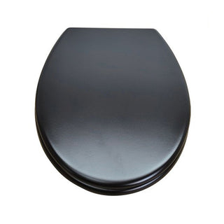 Copriwater universale moderno nero satinato in legno MDF con cerniere