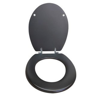 Copriwater universale moderno nero satinato in legno MDF con cerniere