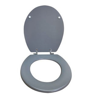 Copriwater universale moderno grigio satinato in legno MDF con cerniere
