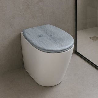 Copriwater universale grigio effetto legno in legno MDF con cerniere