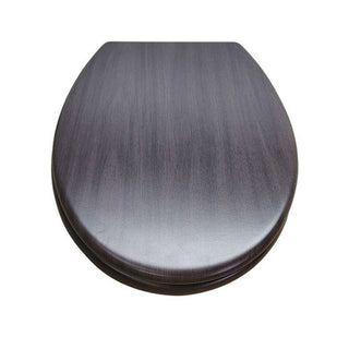 Copriwater universale marrone scuro effetto legno in MDF con cerniere