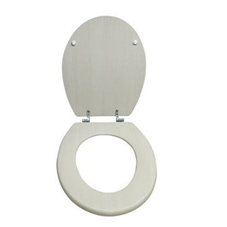 Copriwater universale rovere chiaro effetto legno in MDF con cerniere