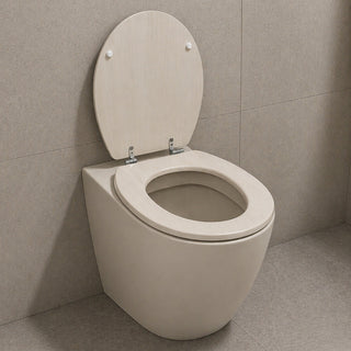 Copriwater universale rovere chiaro effetto legno in MDF con cerniere