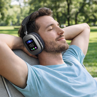Cuffia Bluetooth ricaricabile radio FM ingresso AUX SD Type-C display