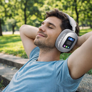 Cuffia Bluetooth ricaricabile radio FM ingresso AUX SD Type-C display