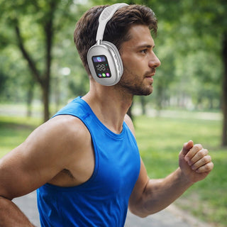 Cuffia Bluetooth ricaricabile radio FM ingresso AUX SD Type-C display