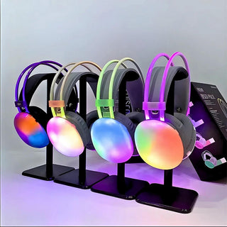 Cuffia bluetooth ricaricabile cuffie wireless con luci rgb smartphone