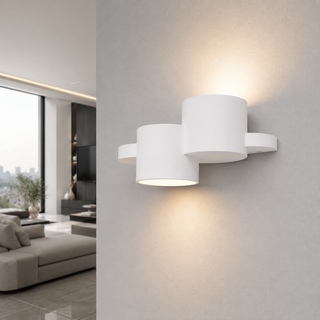Applique da parete in gesso verniciabile doppia emissione up e down G9