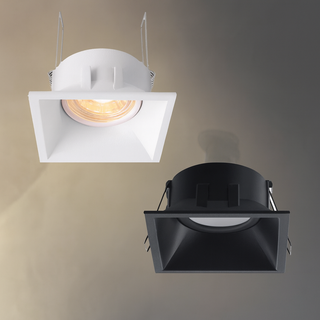 Porta faretto incasso quadrato per cartongesso orientabile GU10-MR16