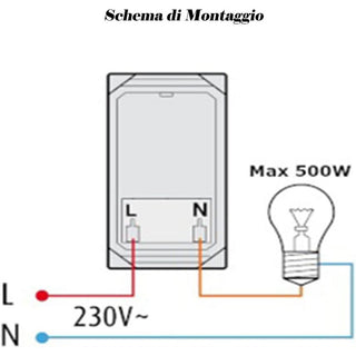Interruttore dimmer 500W 230V manopola living light international air