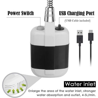 Doccia da campeggio ricaricabile usb con flessibile soffione