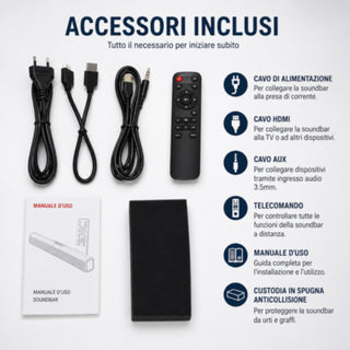 Soundbar Bluetooth 2in1 doppia istallazione con Subwoofer 300W