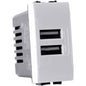 Modulo presa doppia USB da muro per placca cassetta 503 compatibile con living light international air 5V 2 Usb