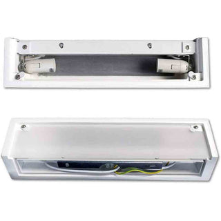 Applique da parete in gesso rettangolare doppia emissione di luce E14