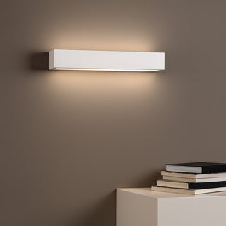 Applique da parete in gesso rettangolare doppia emissione di luce E14