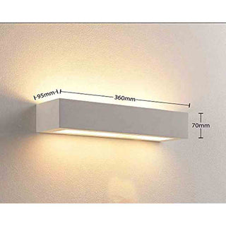 Applique da parete in gesso rettangolare doppia emissione di luce E14