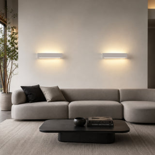 Applique da parete in gesso rettangolare doppia emissione di luce E14