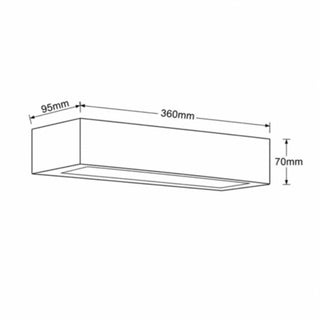 Applique da parete in gesso rettangolare doppia emissione di luce E14