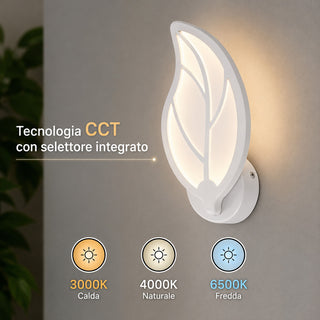 Applique led a forma di foglia 7 watt tecnologia CCT lampada da parete