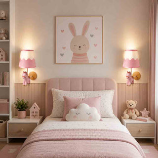 Applique daparete a forma di cavallo in resina lume E27 rosa celeste