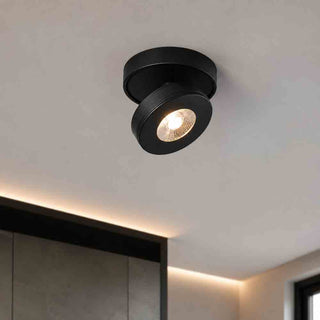 Applique orientabile 1 led cob 7 watt luce da parete soffitto nero