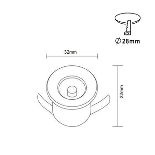 Faretto led ad incasso 1 Watt mini spot punto luce tondo bordo bianco