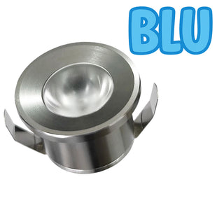 Faretto led ad incasso 1 Watt mini spot punto luce tondo bordo argento