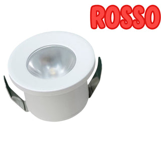 Faretto led ad incasso 1 Watt mini spot punto luce tondo bordo bianco