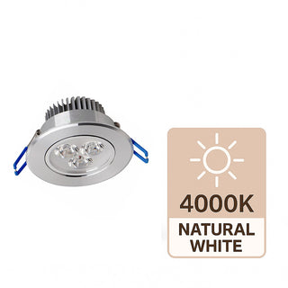 Faretto spot 3 led ad incasso 3 watt punto luce orientabile