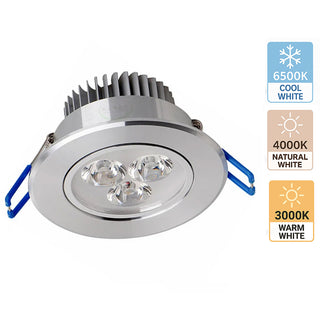Faretto spot 3 led ad incasso 3 watt punto luce orientabile