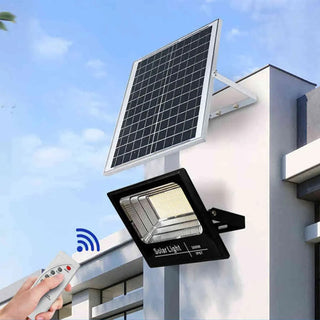 Faro led 200 watt pannello solare sensore crepuscolare luce 6500k IP66