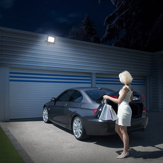 Faro 144 led 200 watt con sensore di passaggio luce bianca 6500k IP67