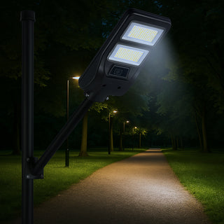 Lampione faro LED solare 100W con sensore di prossimità con palo IP65