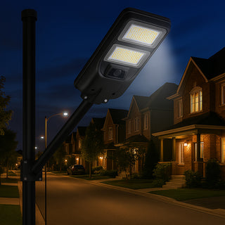 Lampione faro LED solare 100W con sensore di prossimità con palo IP65