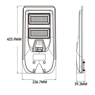 Lampione faro LED solare 100W con sensore di prossimità con palo IP65
