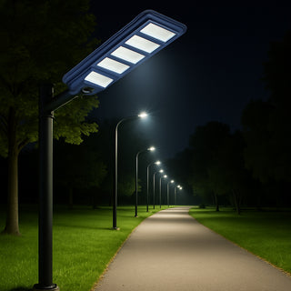 Lampione faro LED solare 300W con sensore di prossimità con palo IP65
