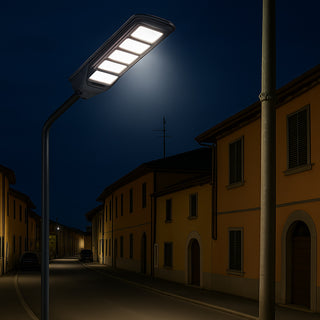 Lampione faro LED solare 300W con sensore di prossimità con palo IP65